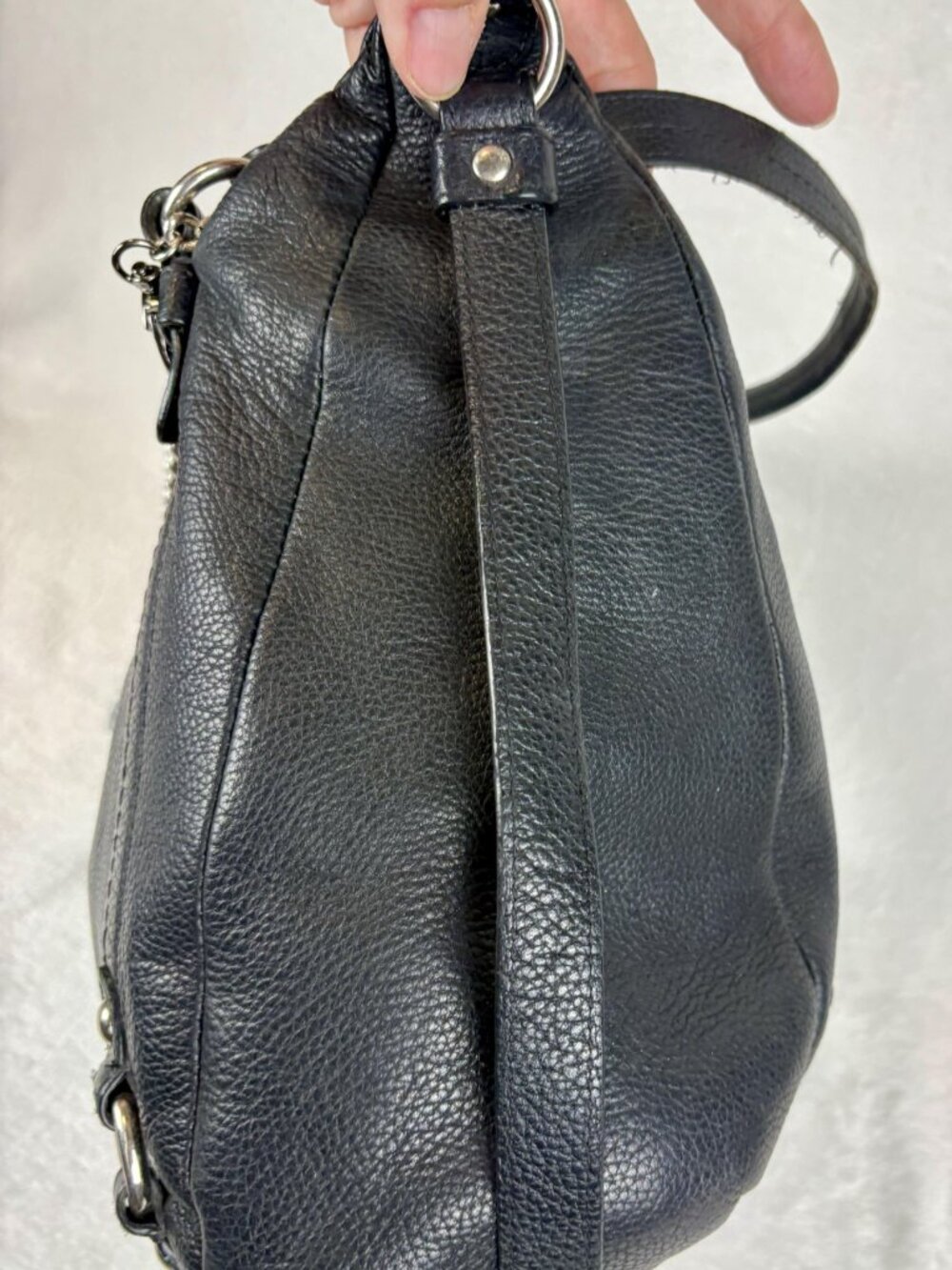 Coach Alexandra Bag in Black Pebble Leather with Chain - Picture 4 of 16